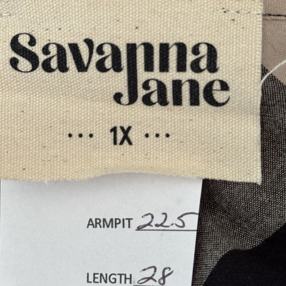 Savanna Jane Embroidered Plaid Peasant Tunic Top Sz 1X Boho Rustic Cottagecore - Picture 2 of 9